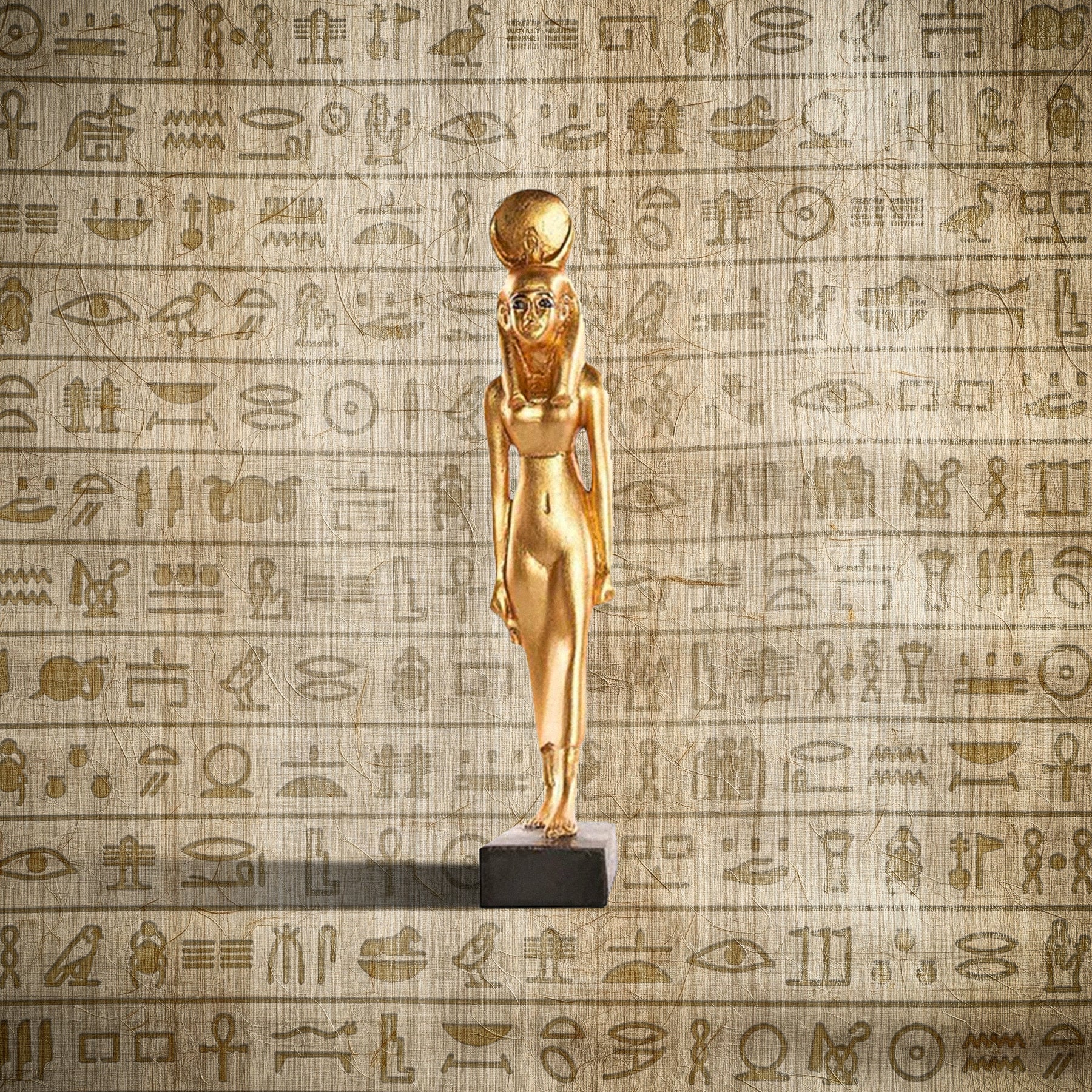 Statue Of Isis With Sun Disk
