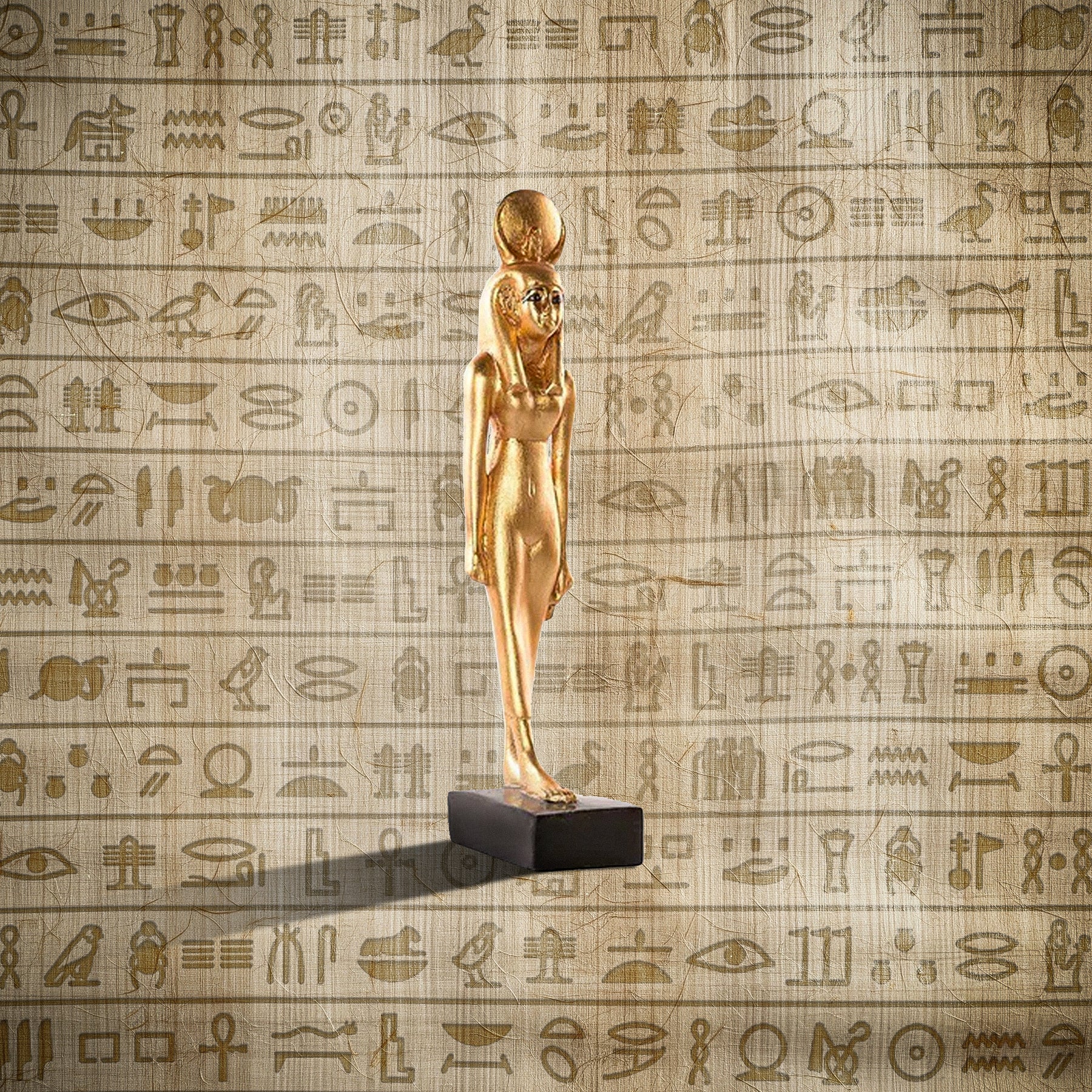 Statue Of Isis With Sun Disk