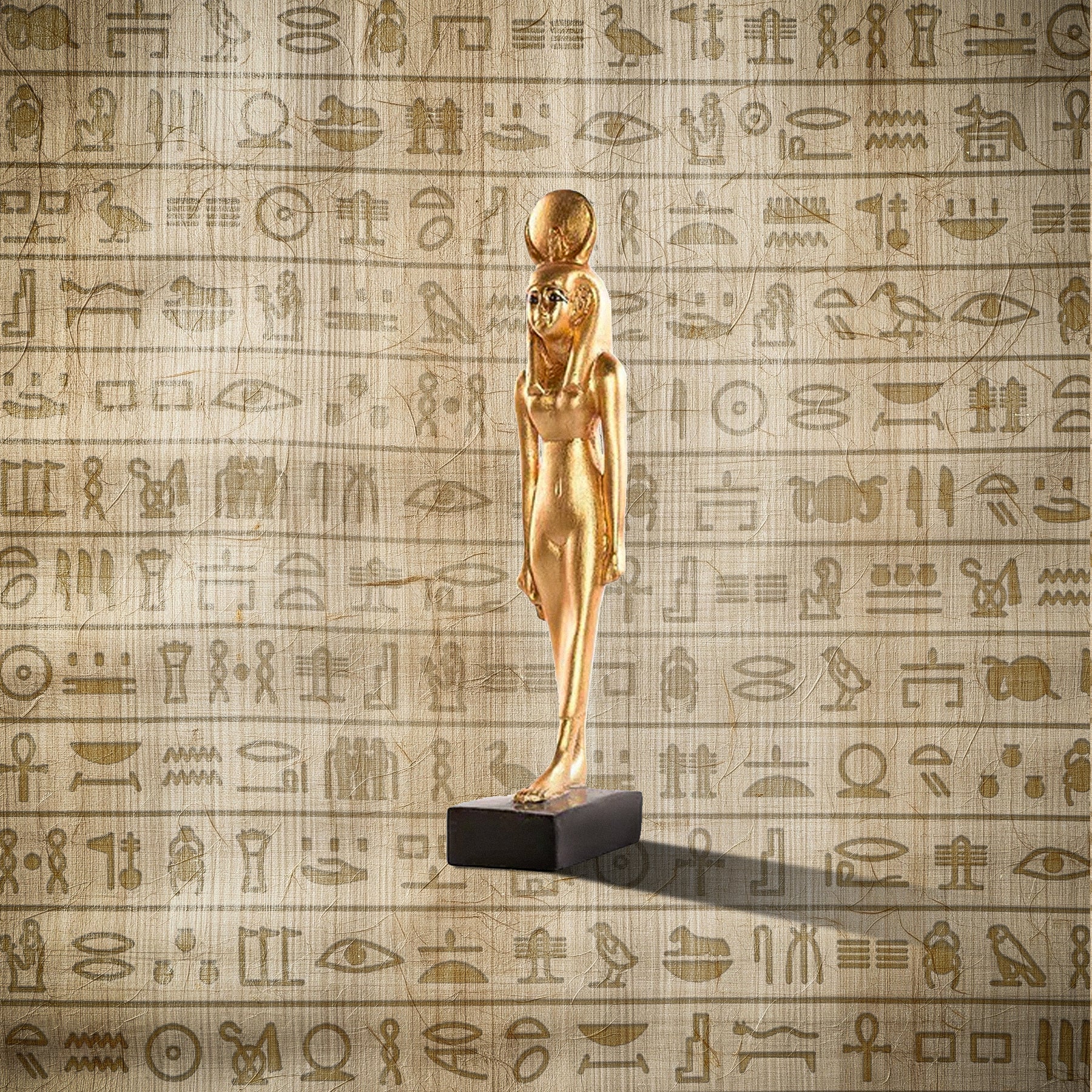 Statue Of Isis With Sun Disk