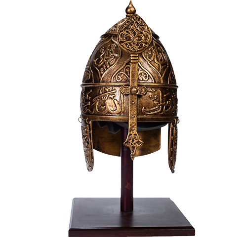 Islamic Warrior Helmet with Wooden Base